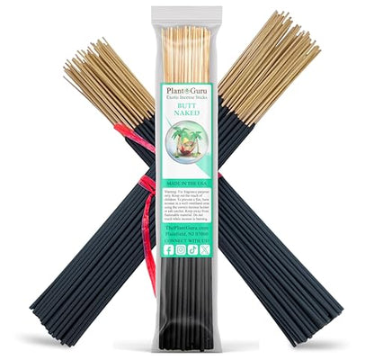 Butt Naked Incense Sticks 11" - 1 Bundle 85 to 100 Sticks - Smooth and Clean Long Burn Time, 45 to 60 Minutes.