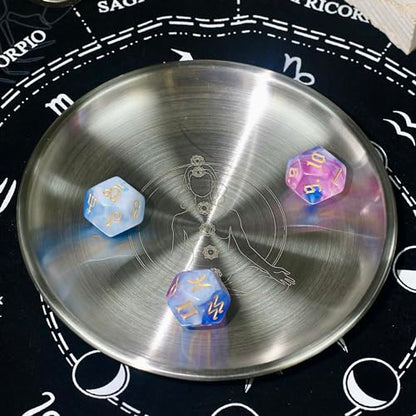 Offering Prayer Ritual Bowl Plate with Chakra Gemstone Great for Altar,Meditation,Incense Sticks, smudging, Candle,Crystal,Jewelry,Yoga Use(Chakra) - style: Chakra