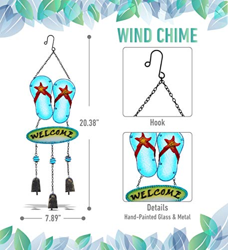 CoTa Global Welcome Flip-Flop Hanging Wind Chime Decoration Art - 26 Inches