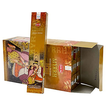 Masala Incense Sticks and Holder Burner Bundle from Hem Incense and Trumiri for Home Fragrance Insence Insiensos - color: Yellow 1