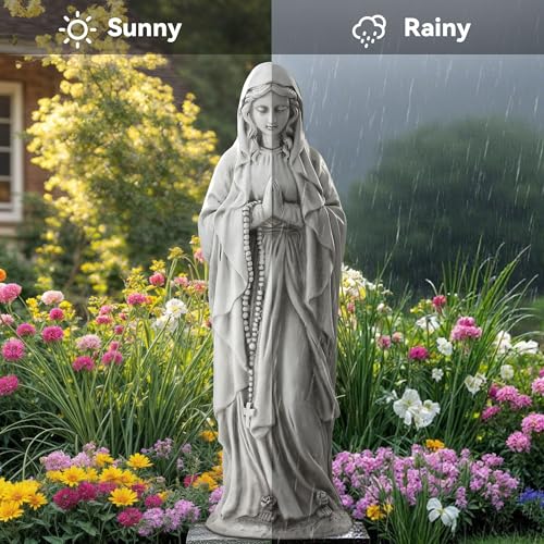 Virgin Mary Praying Statue, Large 30inch Outdoor Religious Sculpture - color: Praying Virgin Mary-29.5"