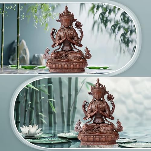 Avalokiteshvara Buddha Statue Pure Copper Handmade Zen Meditation Decor - color: Avalokiteshvara