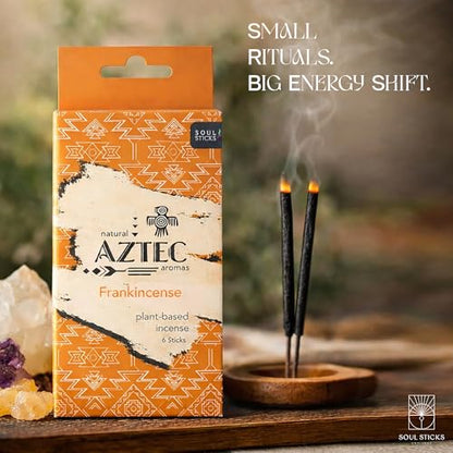 Soul Sticks Aztec Cinnamon Resin Incense Sticks, 90 Mins Burn Time – 100% Natural, Hand-Rolled & Slow-Burning 6 Pcs| Artisan Blend for Yoga, Meditation, Relaxation, Aromatherapy (Frankincense) - color: Frankincense
