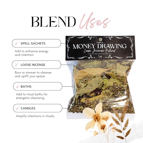 CIRCE Money Drawing Loose Herb Incense - Wealth, Basil & Clove, 1oz - color: Money Drawing