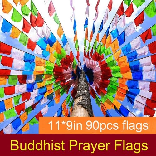90Pcs Flags in Three Roll Tibetan Buddhist Prayer Flags 11" Flags USA