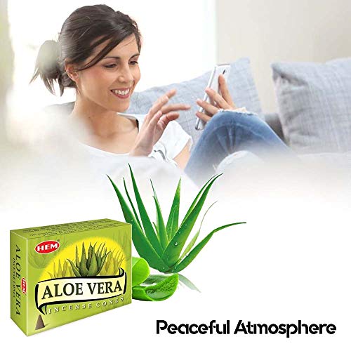 Aloe Vera - Case of 12 Boxes, 10 Cones Each - HEM Incense From India
