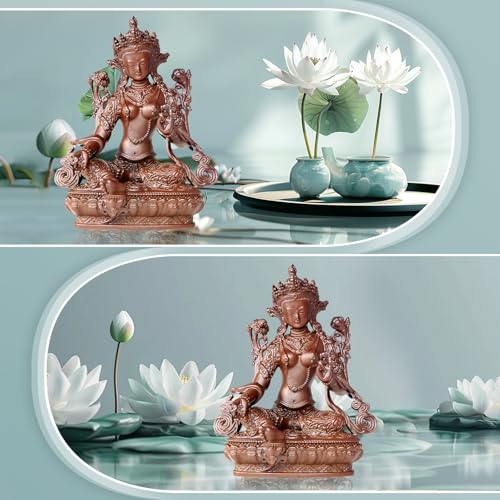 Green Tara Buddha Statue Pure Copper Handmade Zen Home Decor - color: Green Tara