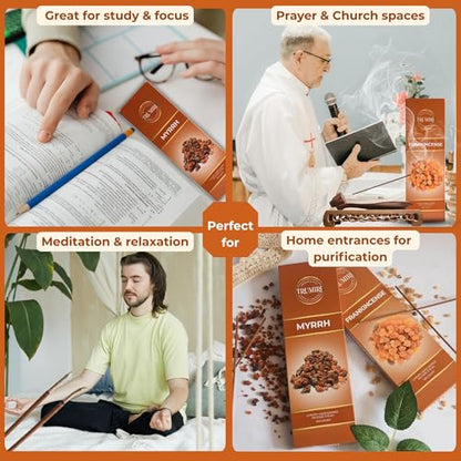 Frankincense & Myrrh - Combo Pack of Incense Sticks - 100 Inscents-Sticks of Each Scent - Total 200 Insence - Non Toxic Incienso for Smudge Rituals and Spiritual Cleansing of Negative Energies - color: Frankincense & Myrrh