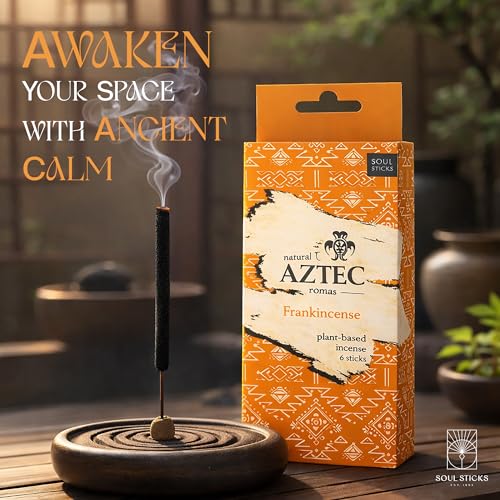 Soul Sticks Aztec Cinnamon Resin Incense Sticks, 90 Mins Burn Time – 100% Natural, Hand-Rolled & Slow-Burning 6 Pcs| Artisan Blend for Yoga, Meditation, Relaxation, Aromatherapy (Frankincense) - color: Frankincense