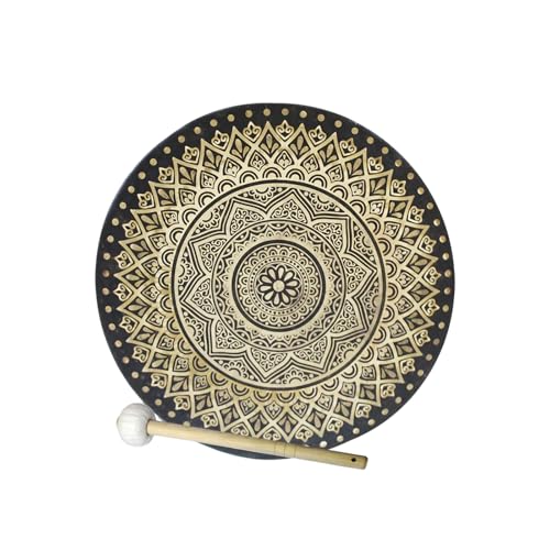 Mandala Flower Bronze Gong 24"/60cm – For Sound Healing and Meditation - color: Mandala Gong, size: 24"