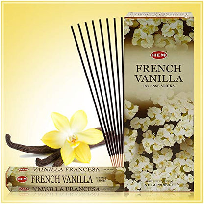 French Vanilla Incense Sticks and Incense Stick Holder Bundle Insence Insense Hem Incense Sticks - color: French Vanilla
