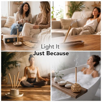 Thick Palo Santo Incense Sticks, 12 Pack Large Handmade Sticks of 8 inch - color: Palo Santo