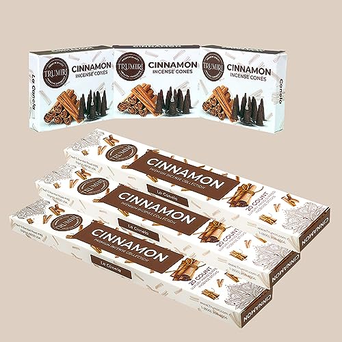 TRUMIRI Cinnamon Incense Sticks & Cones Combo Pack - 60 Sticks + 30 Cones - Cinnamon Scented Incense - color: Cinnamon