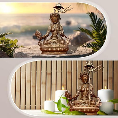 Sitatapatra Buddha Statue Pure Copper Handmade Zen Meditation Decor - color: Sitatapatra
