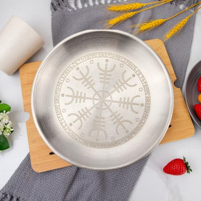 CREATCABIN Twelve Constellations Altar Plate Jewelry Dish Ritual Flat Bowl Round Silvery Tray Offering Bowl Dish Ring Trinket Holder for Jewelry Meditation Incense Stick Dowsing 5.55Inch - style: Twelve Constellations