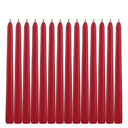 14 Pack Tall Red Taper Candles - 10 Inch Red Dripless, Unscented Dinner Candle - Paraffin Wax with Cotton Wicks - 8 Hour Burn Time. - color: 10"14pcs-Red