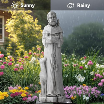 36.2" St Francis Garden Statue,Outdoor Catholic Sculpture - color: St Francis-36.2"