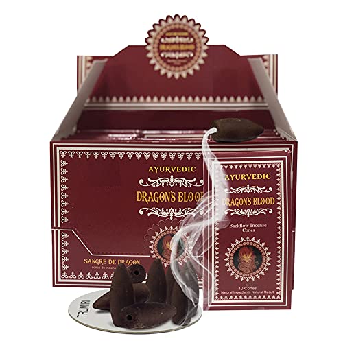 Dragon's Blood Backflow Incense Cones for Waterfall and Mat Bundle Inciensos Aromaticos|Incienso|Inciense|Insienso - color: Dragon's Blood