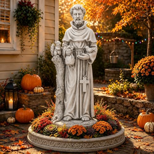 St Francis Garden Statue Outdoor, 31 in Catholic Patio Decor - color: St Francis-31"