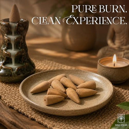 SOUL STICKS 4 Packs Backflow Incense Cones Thick White Smoke (40 Pcs) Traditional Agarbatti Incense | Natural Herbs & Aromatic Ingredients | Burn Time 15 to 30 Minutes Spiritual Gifts (Cannabis) - color: Cannabis