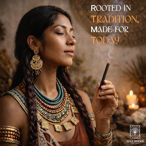 Soul Sticks Aztec Cinnamon Resin Incense Sticks, 90 Hrs Burn Time – 100% Natural, Hand-Rolled & Slow-Burning 6 Pcs| Artisan Blend for Yoga, Meditation, Relaxation, Aromatherapy (Copal) - color: Copal