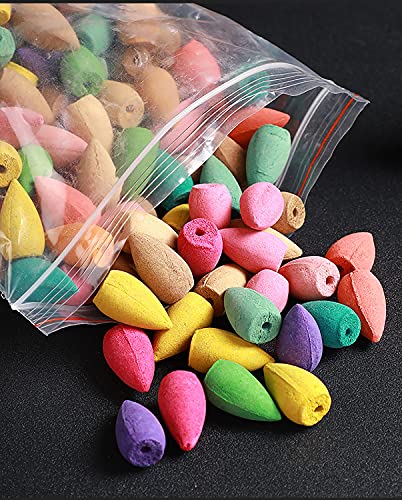Zen Life 150 PCS Backflow Incense Cones Mixed Natural Scents - Sandalwood-Osmanthus-Rose-Lavender-Jasmine for Relaxation, Purification, Meditation, Yoga Gift