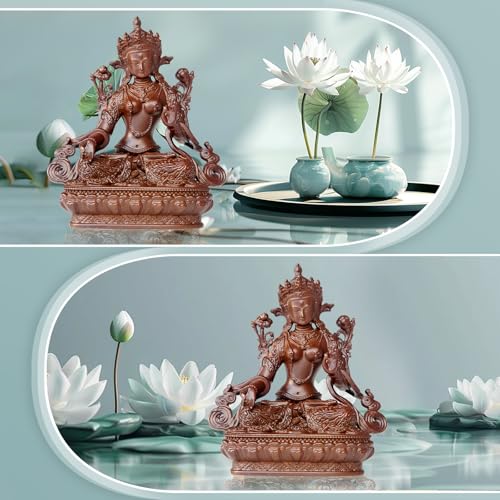 White Tara Buddha Statue Pure Copper Handmade Zen Home Decor - color: White Tara