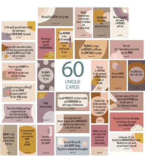DIVERSEBEE Bible Verse Cards, 60 Unique Prayer Cards (Geometric Theme) - color: Geometric