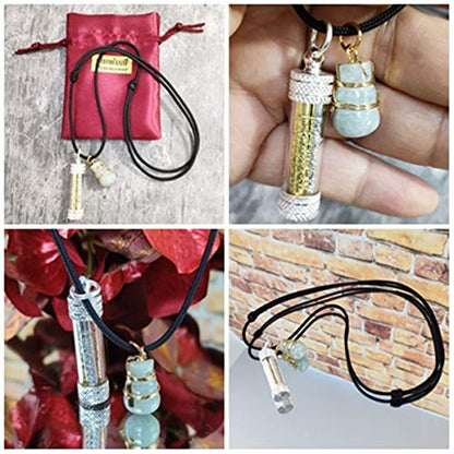 Three Kings Takrut Buddha Amulet Necklace – Silver, Gold & Phra NAT Pendants with Jade Gourd Yantra Talisman for Prosperity, Luck & Protection