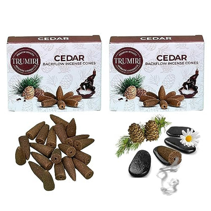 Cedar Backflow Incense Cones - Dual Pack of 10 Cones - Waterfall Effect - color: Cedar, size: Pack of 2 (20 Cones)