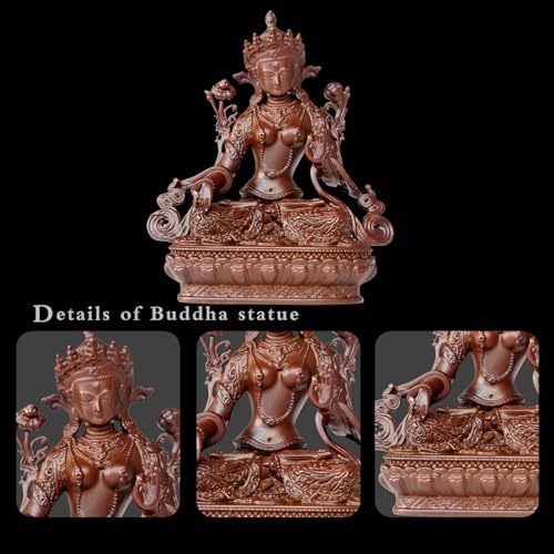 White Tara Buddha Statue Pure Copper Handmade Zen Home Decor - color: White Tara