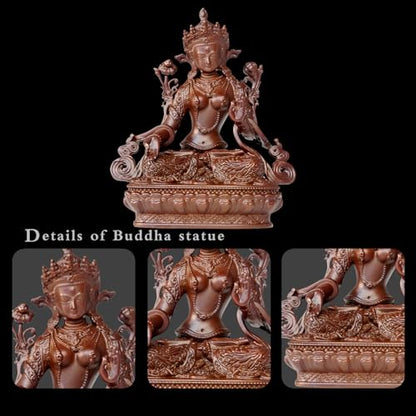 White Tara Buddha Statue Pure Copper Handmade Zen Home Decor - color: White Tara