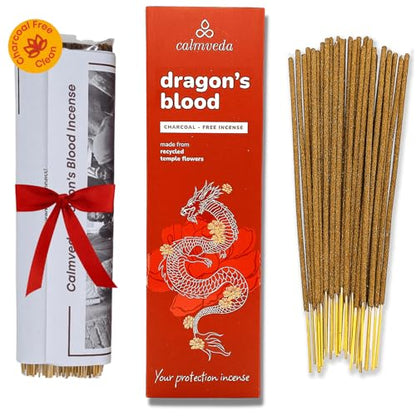 CALMVEDA Peru Dragons Blood Incense, Sangre de Grado Charcoal-Free 80 Stick