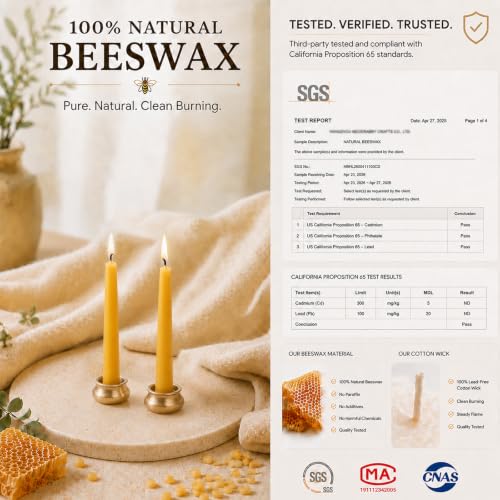 20 Minute Beeswax Meditation Candles, 3.15 Inch Mini Candles - color: Yellow