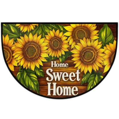 Flowers Sunflowers Half Round Rug Half Moon Door Mat Half Circle Rugs - color: A:a-color 14