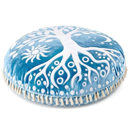 Hihealer Meditation Cushion, Large Velvet Floor Pillow for Yoga, Meditation - color: Blue