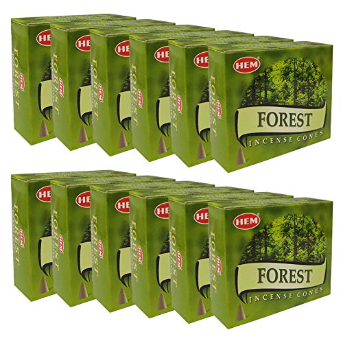TRUMIRI Forest Incense Cones & Cone Incense Burner Bundle: 120pcs (12 Sets of 10pcs) - color: Forest