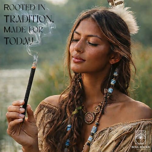 Soul Sticks Aztec Cinnamon Resin Incense Sticks, 90 Hrs Burn Time – 100% Natural, Hand-Rolled & Slow-Burning 6 Pcs| Artisan Blend for Yoga, Meditation, Relaxation, Aromatherapy (Patchouli) - color: Patchouli