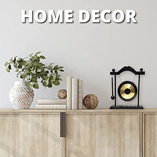 Mandala Crafts Chinese Gong - Mini Zen Art Brass Feng Shui Desktop Gong With Stand - Asian Bell for Home Decoration Chau - style: Chau Gong
