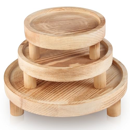 3PCS Wooden Display Risers for Display,Wood Riser Display Pedestal Stand for Home Décor (Natural,8,6,5'') - color: Natural