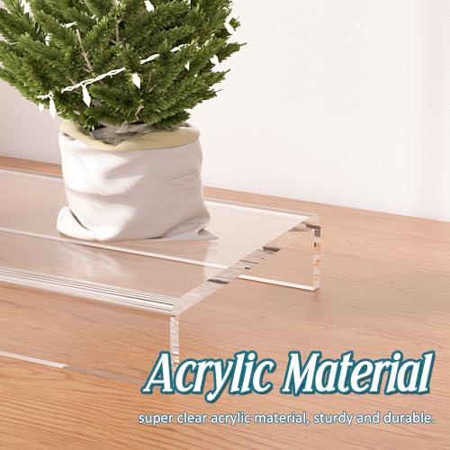 Acrylic Shelf Riser 10x3.9x1 pack of 2, Countertop Acrylic Display Storage Organizer for Shoes, Glasses, Plants, Home Decors, Perfume, Books, Dolls, 10x3.9x1 Inch - size: 10x3.9x1 Inch