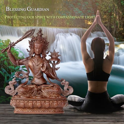 Manjusri Buddha Statue Pure Copper Handmade Zen Meditation Decor - color: Manjusri