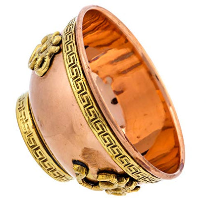 Om Copper Bowl - Offering Bowl for Altar or Ritual Use - Incense Holder, Home Decor - 3 Inches Wide - style: Om
