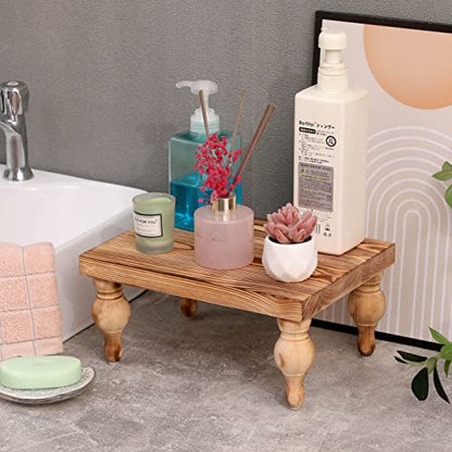 Decorative Wood Risers for Display - 12 x 9 x 5.5 Wood Pedestal Stand Table for Farmhouse Decor, Kitchen Counter Display - Wooden Kitchen Soap Tray
