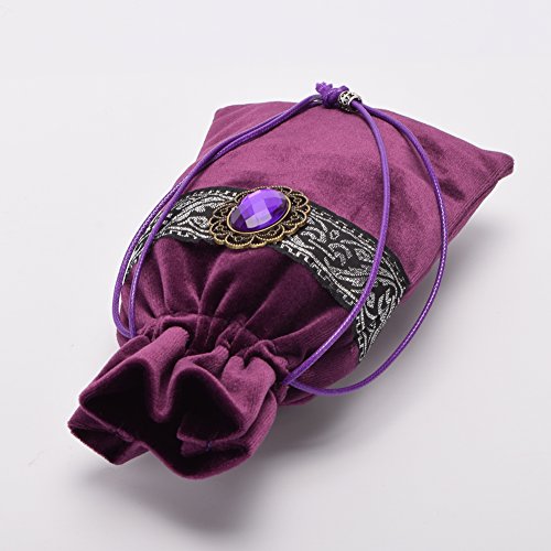 BLESSUME Witch Altar Tarot Table Cloth for Reading Divination Square Cloth Pouch Purple - color: Purple