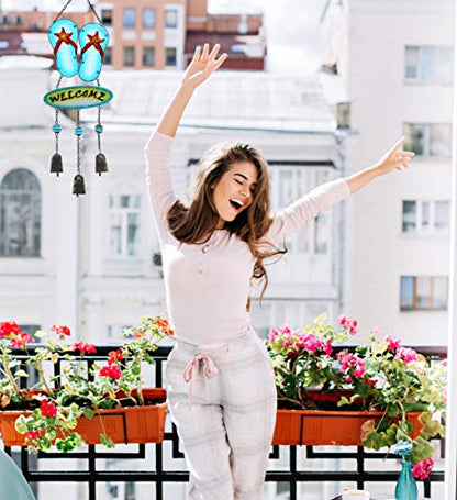 CoTa Global Welcome Flip-Flop Hanging Wind Chime Decoration Art - 26 Inches