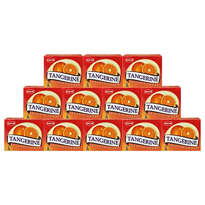 Tangerine Incense Cones and Cone Incense Burner Bundle Insence Insense Hem Incense - color: Tangerine