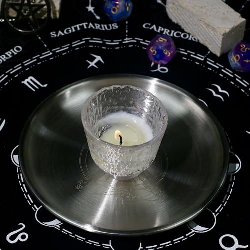 Offering Prayer Ritual Bowl Plate with Chakra Gemstone Great for Altar,Meditation,Incense Sticks, smudging, Candle,Crystal,Jewelry,Yoga Use(Chakra) - style: Chakra