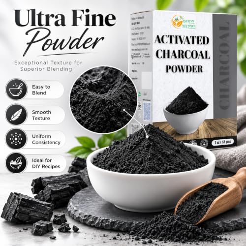 Herbs Botanica Activated Charcoal Powder, Food Grade, 2 oz