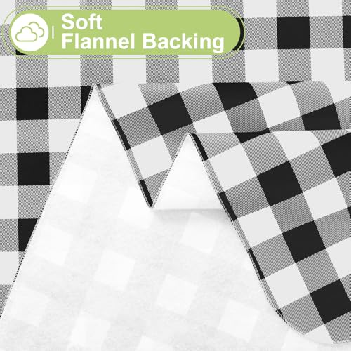 Smiry Picnic Table Cloth, Vinyl Tablecloths with Flannel Backing, 54"x78" - color: Black & White, size: 78" x 54" (Rectangular)